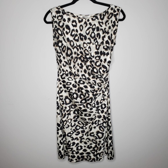 DKNYC Dresses & Skirts - DKNYC Grey Black Tan Animal Print Sleeveless Mini Dress Sz 2